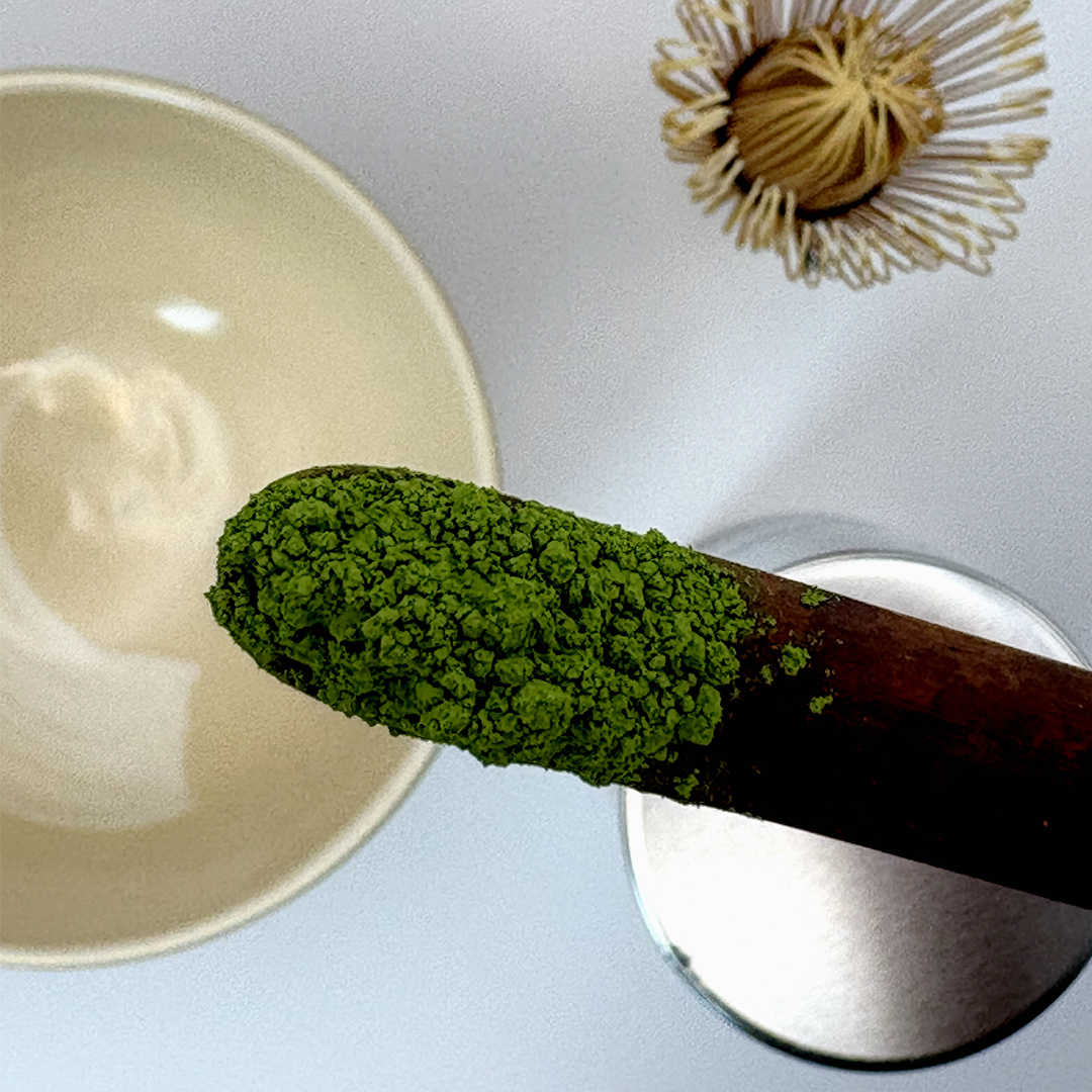 Premium matcha latte prepared with Japanese matcha